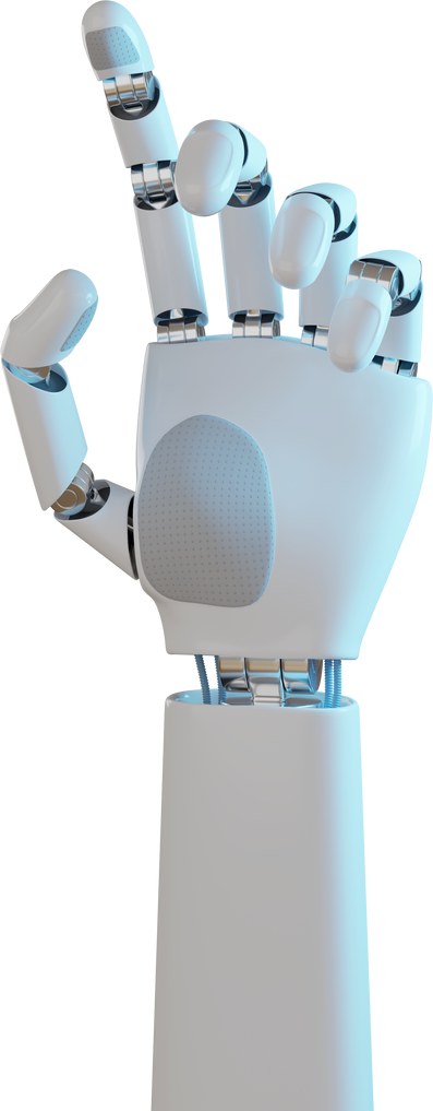 Robotic hand isolated on white background. 3d illustration.